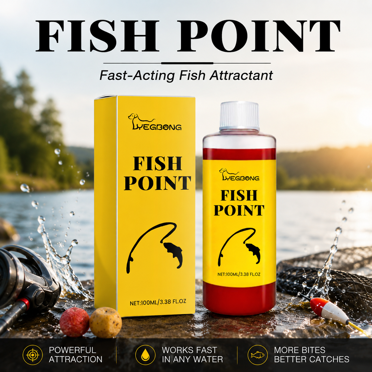 🎣 Concentrated Fish Attractant Liquid – 🐟Fast-Acting Red Worm Formula