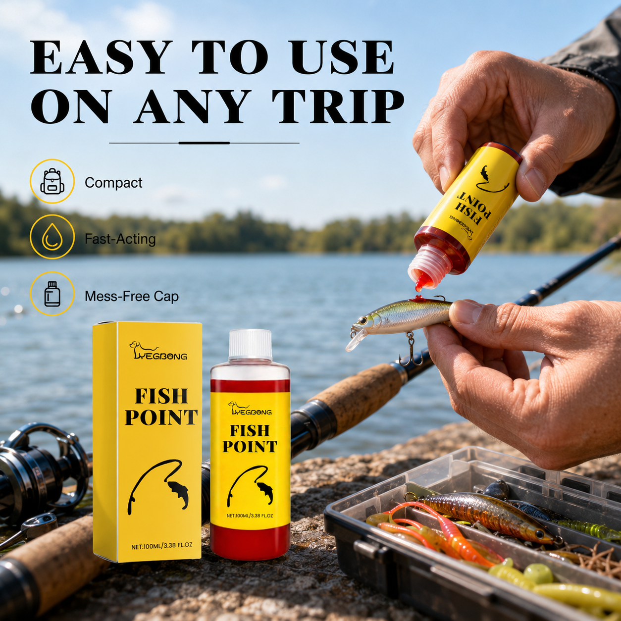 🎣 Concentrated Fish Attractant Liquid – 🐟Fast-Acting Red Worm Formula