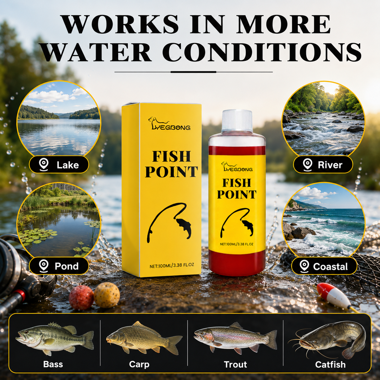 🎣 Concentrated Fish Attractant Liquid – 🐟Fast-Acting Red Worm Formula
