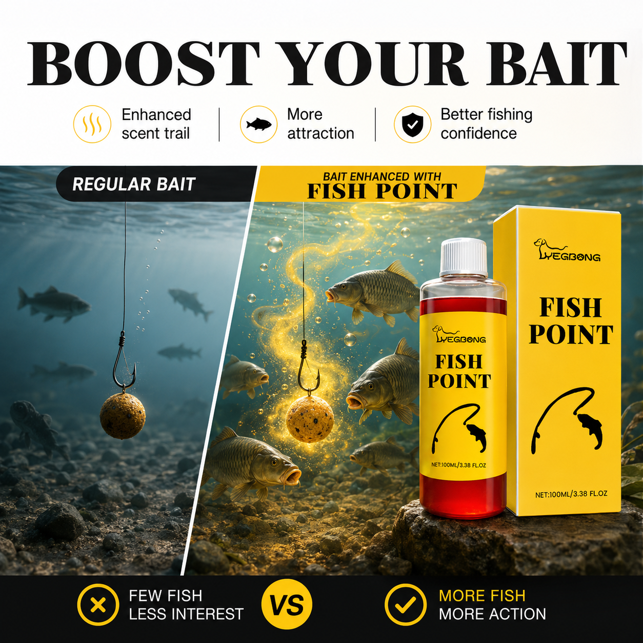 🎣 Concentrated Fish Attractant Liquid – 🐟Fast-Acting Red Worm Formula