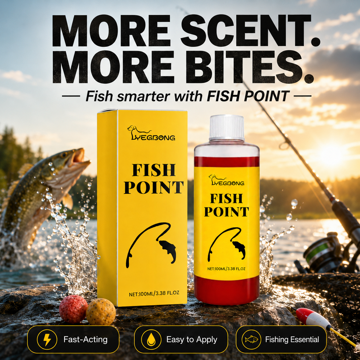 🎣 Concentrated Fish Attractant Liquid – 🐟Fast-Acting Red Worm Formula