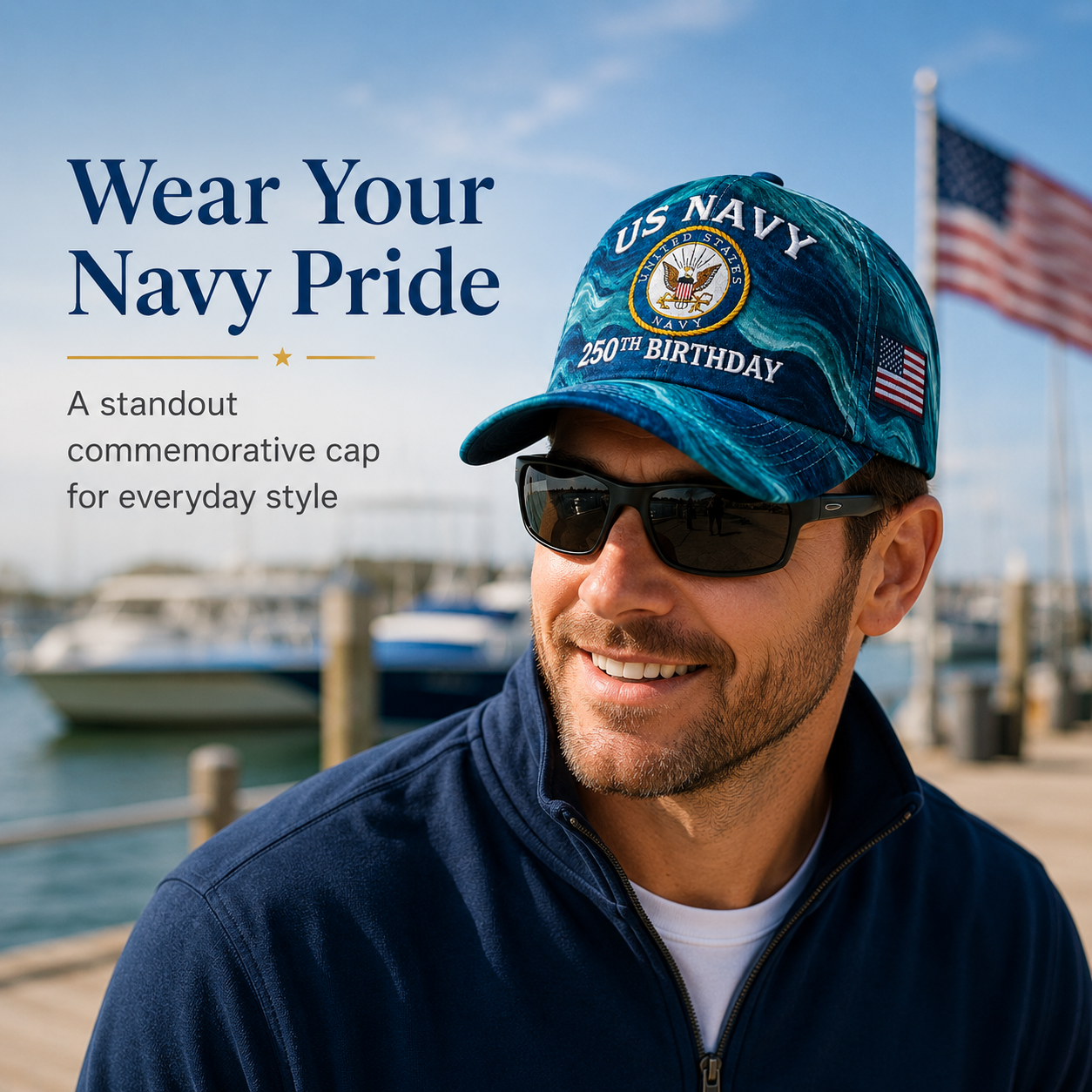 🔥 Father’s Day Sale - ❤️ US Navy 250th Birthday Commemorative Embroidered Cap 🇺🇸⚓