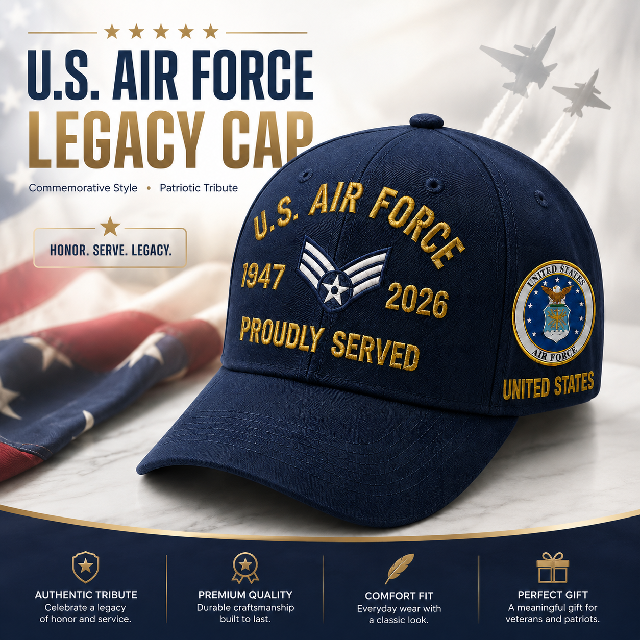 🔥 Father’s Day Sale - ❤️U.S. Air Force Legacy Cap 🇺🇸
