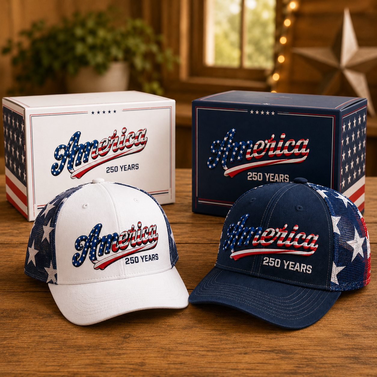 🎉Patriotic 4th of July ❤️ 🇺🇸 America 250 Years Patriotic Embroidered Mesh Trucker Cap