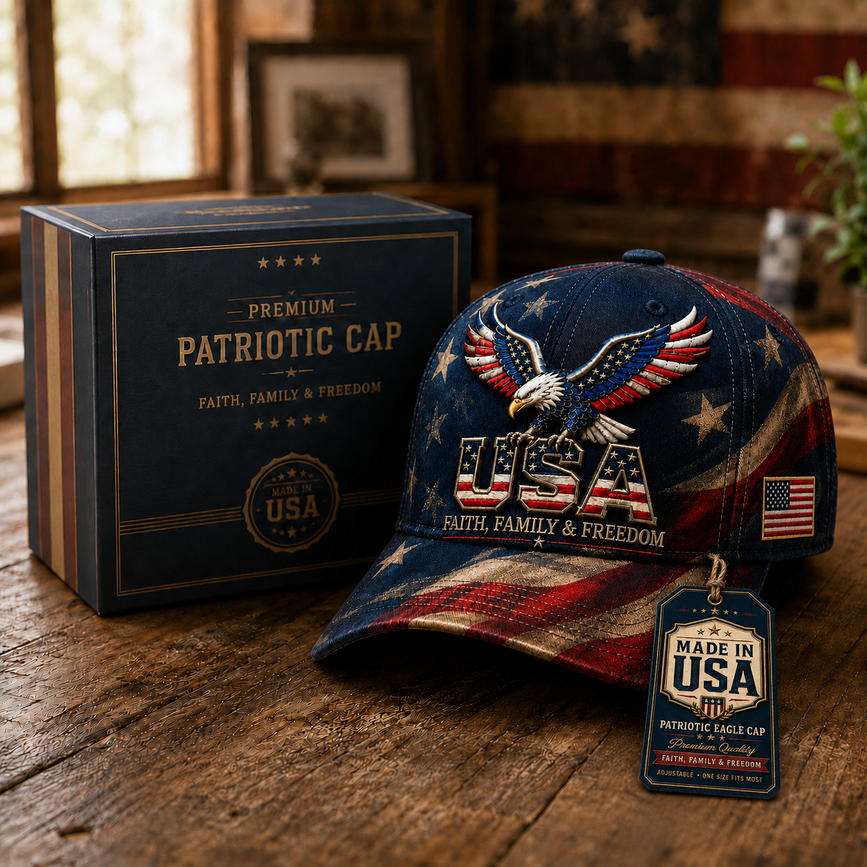 🦅Last Day 70% OFF - USA Faith, Family & Freedom Embroidered Cap