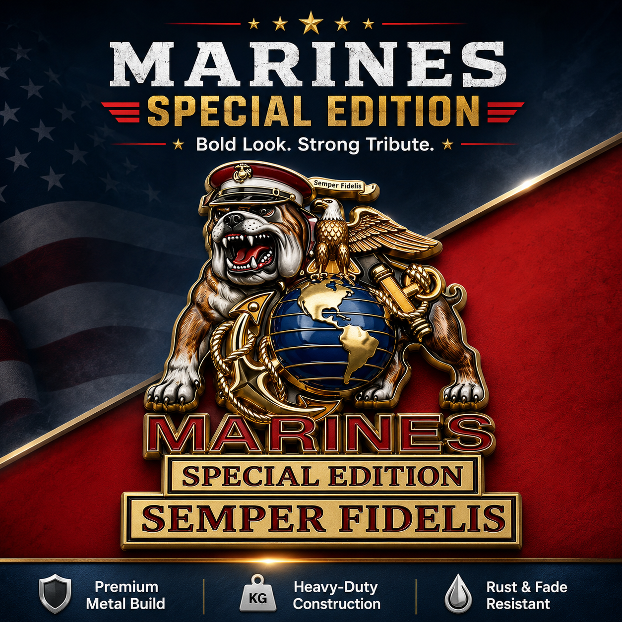 Marines Special Edition Metal Car Emblem – Semper Fidelis Tribute Badge 🇺🇸🦅