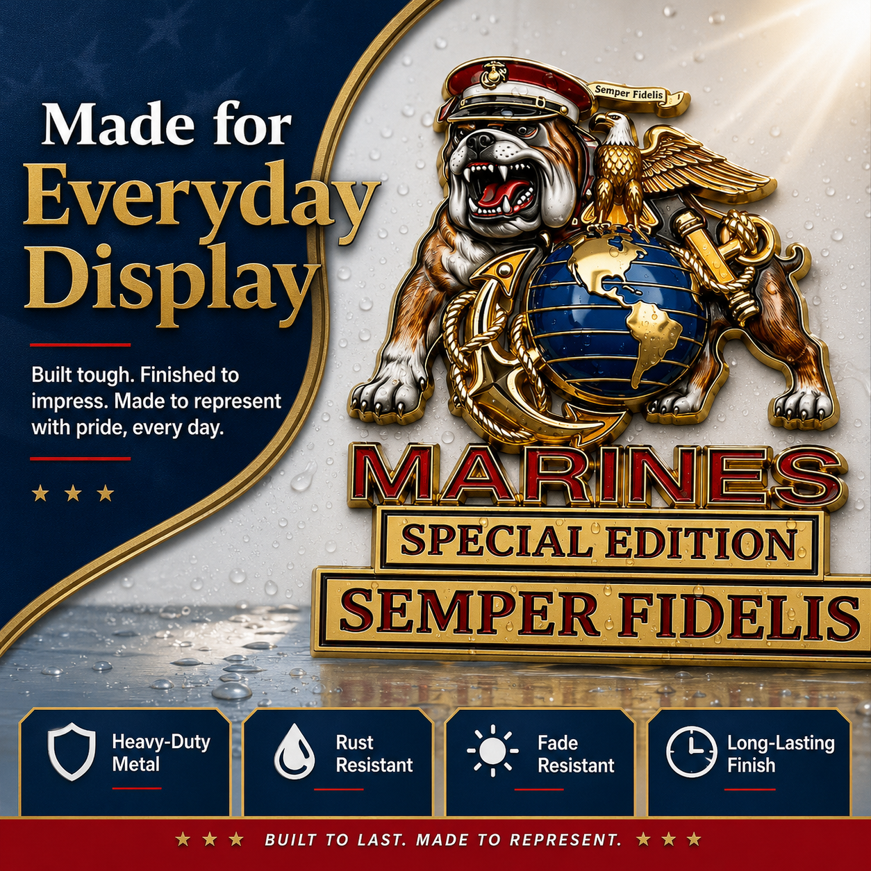 Marines Special Edition Metal Car Emblem – Semper Fidelis Tribute Badge 🇺🇸🦅