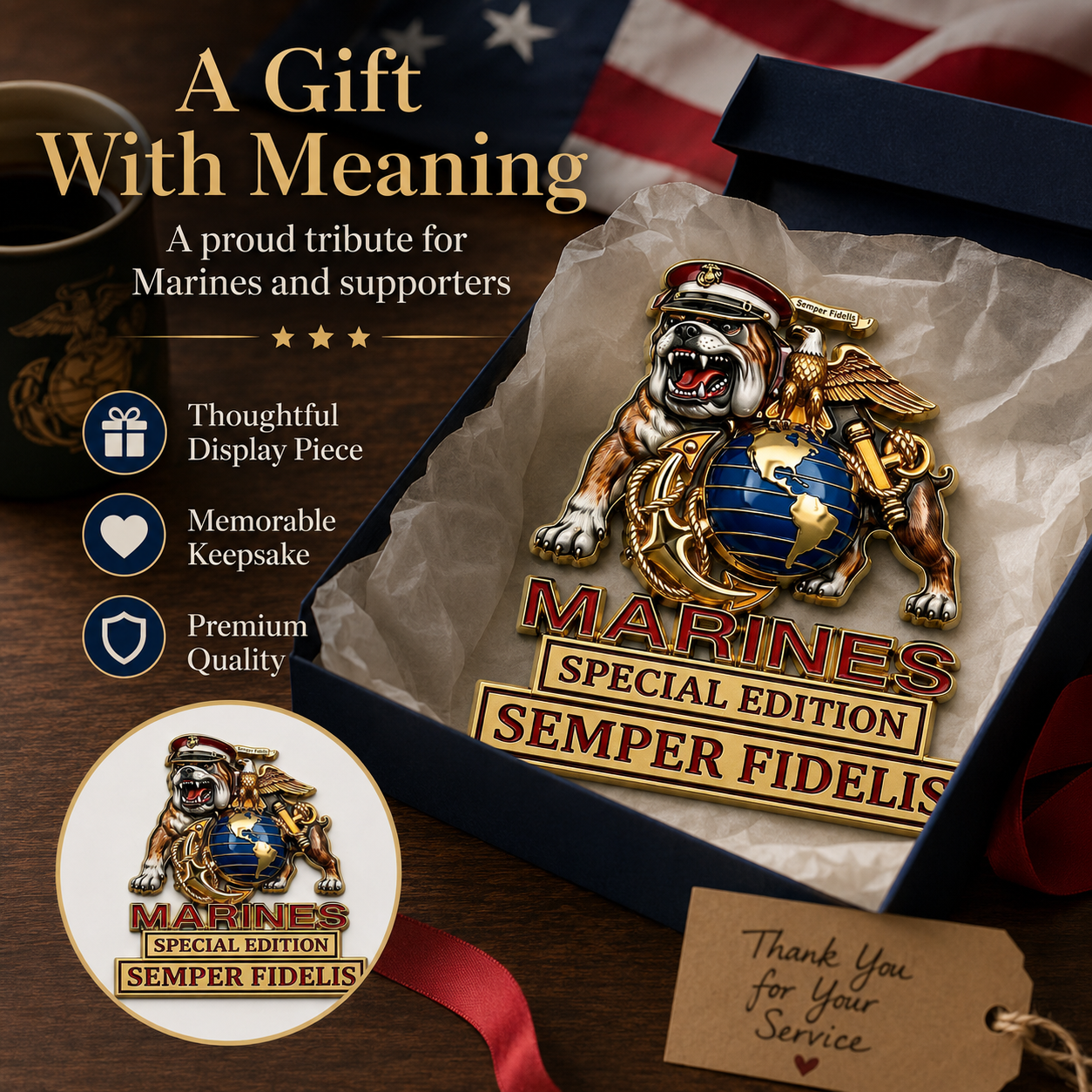Marines Special Edition Metal Car Emblem – Semper Fidelis Tribute Badge 🇺🇸🦅