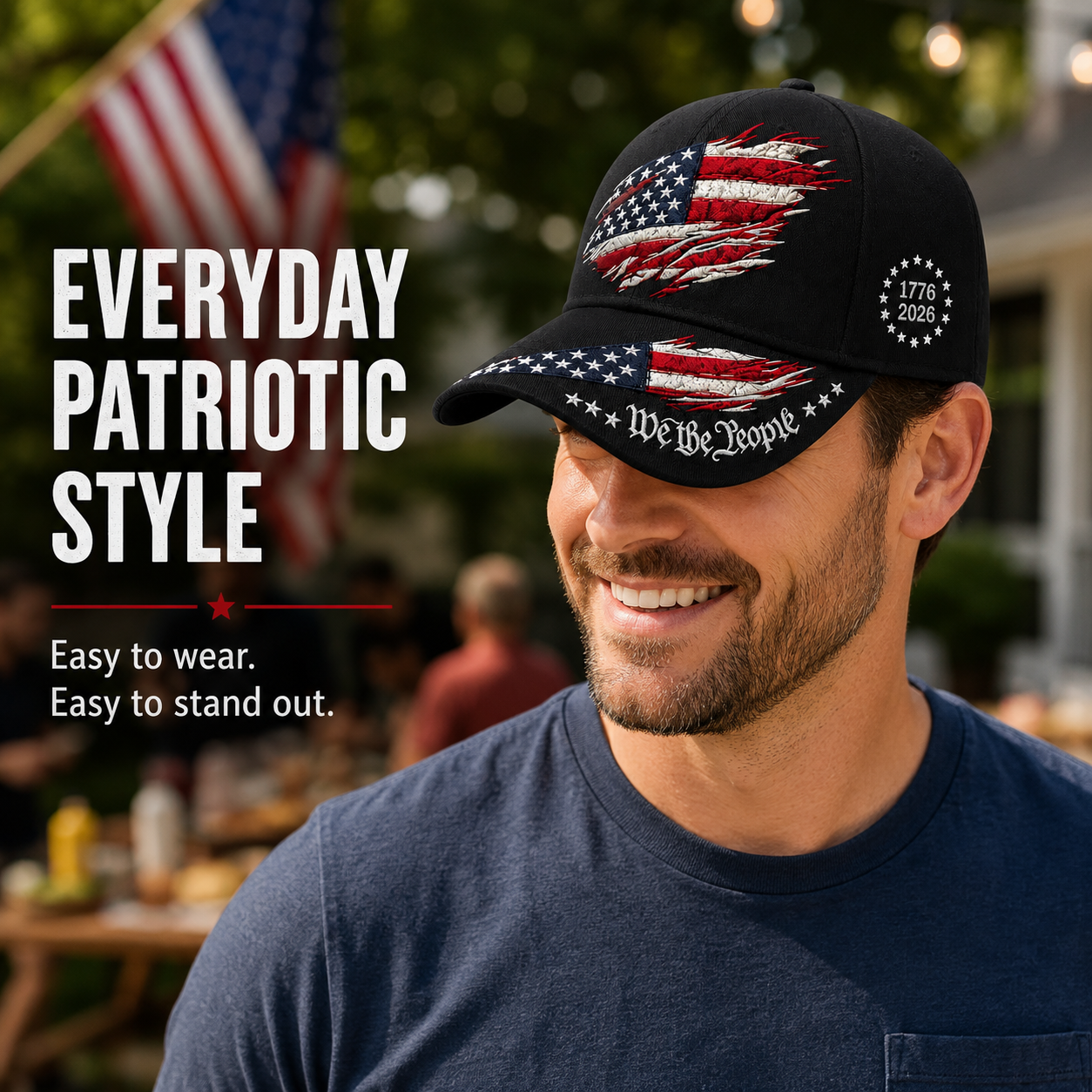 🎉Patriotic 4th of July ❤️ 🇺🇸 We The People Patriotic Embroidered Cap