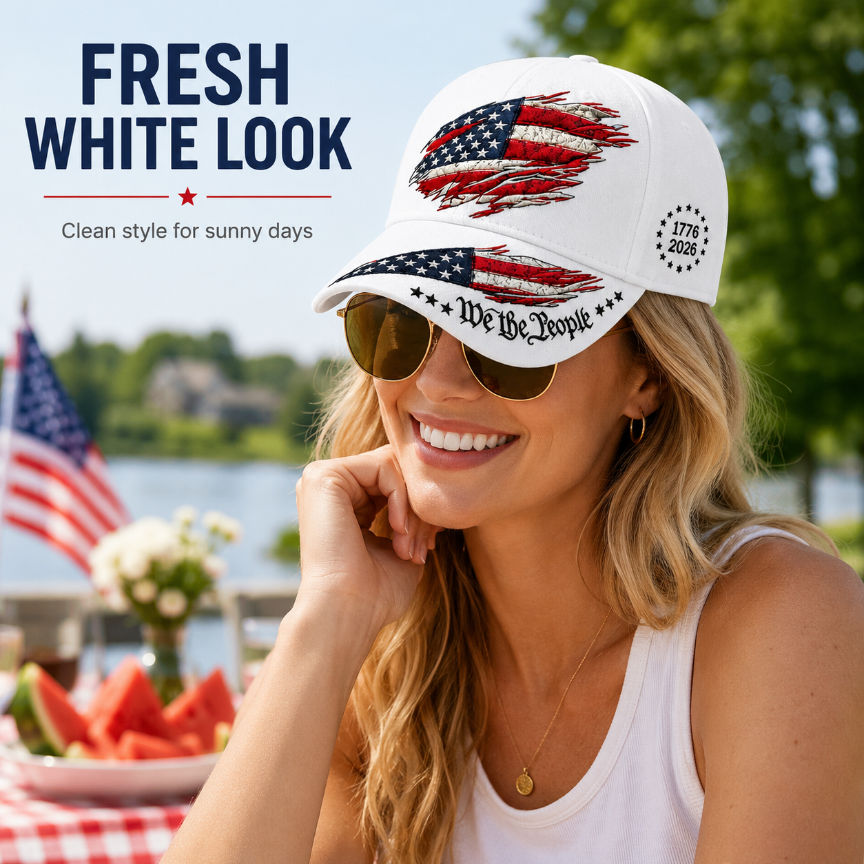 🎉Patriotic 4th of July ❤️ 🇺🇸 We The People Patriotic Embroidered Cap