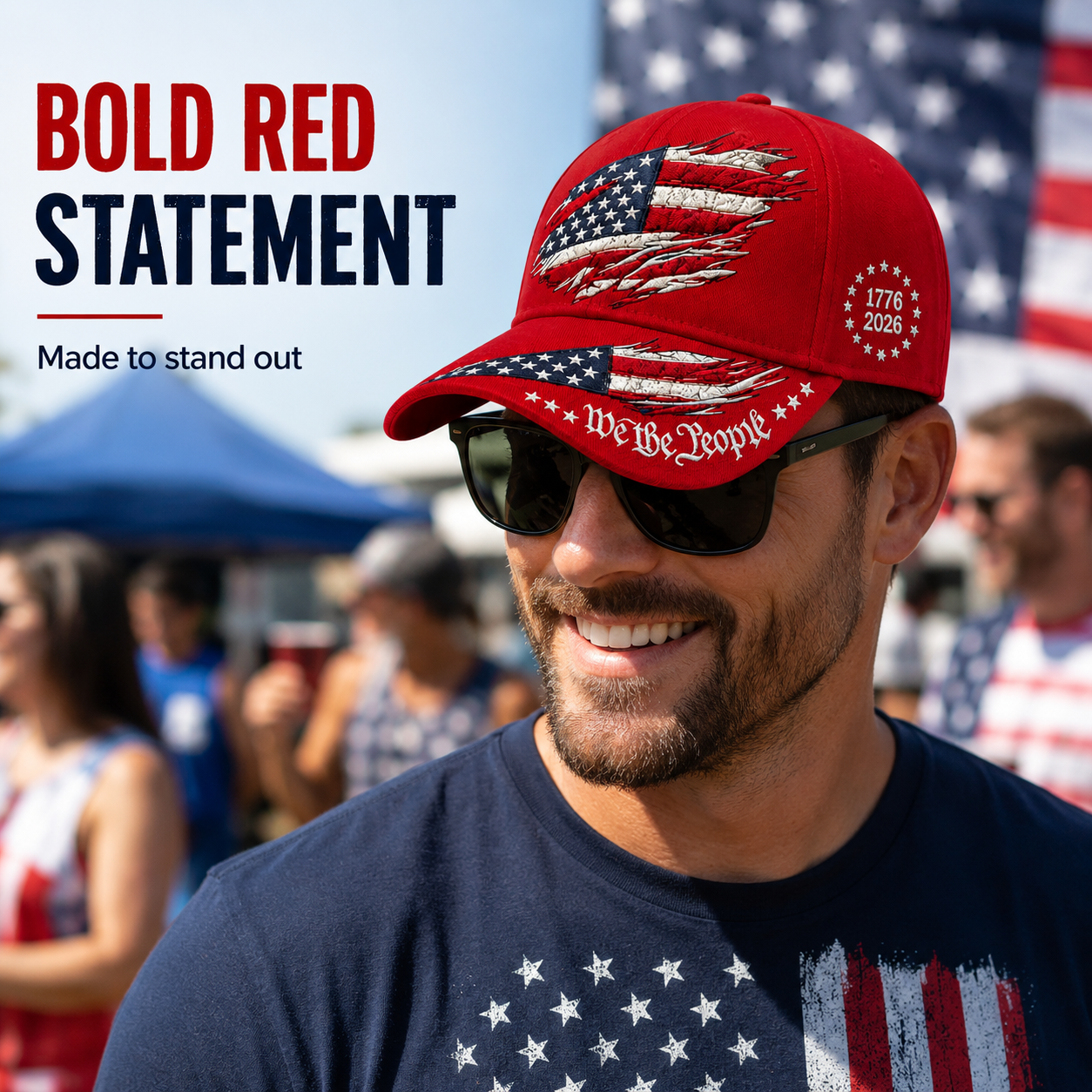 🎉Patriotic 4th of July ❤️ 🇺🇸 We The People Patriotic Embroidered Cap