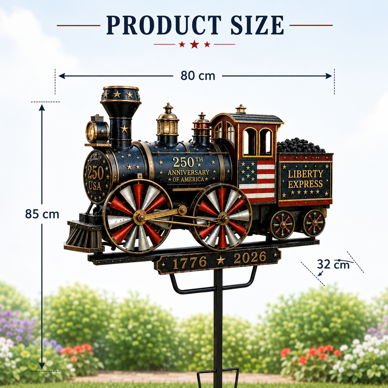 🔥Limited time 55% OFF🔥🚂USA 250 “Liberty Express” Train Garden Wind Spinner