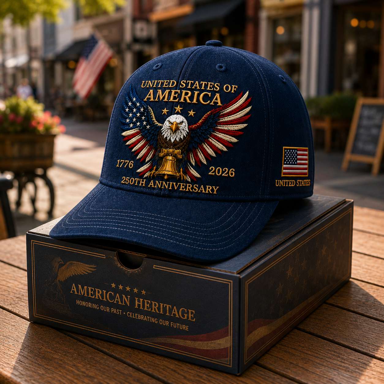 250th Anniversary Patriotic Eagle Baseball Cap – United States of America Pride Hat