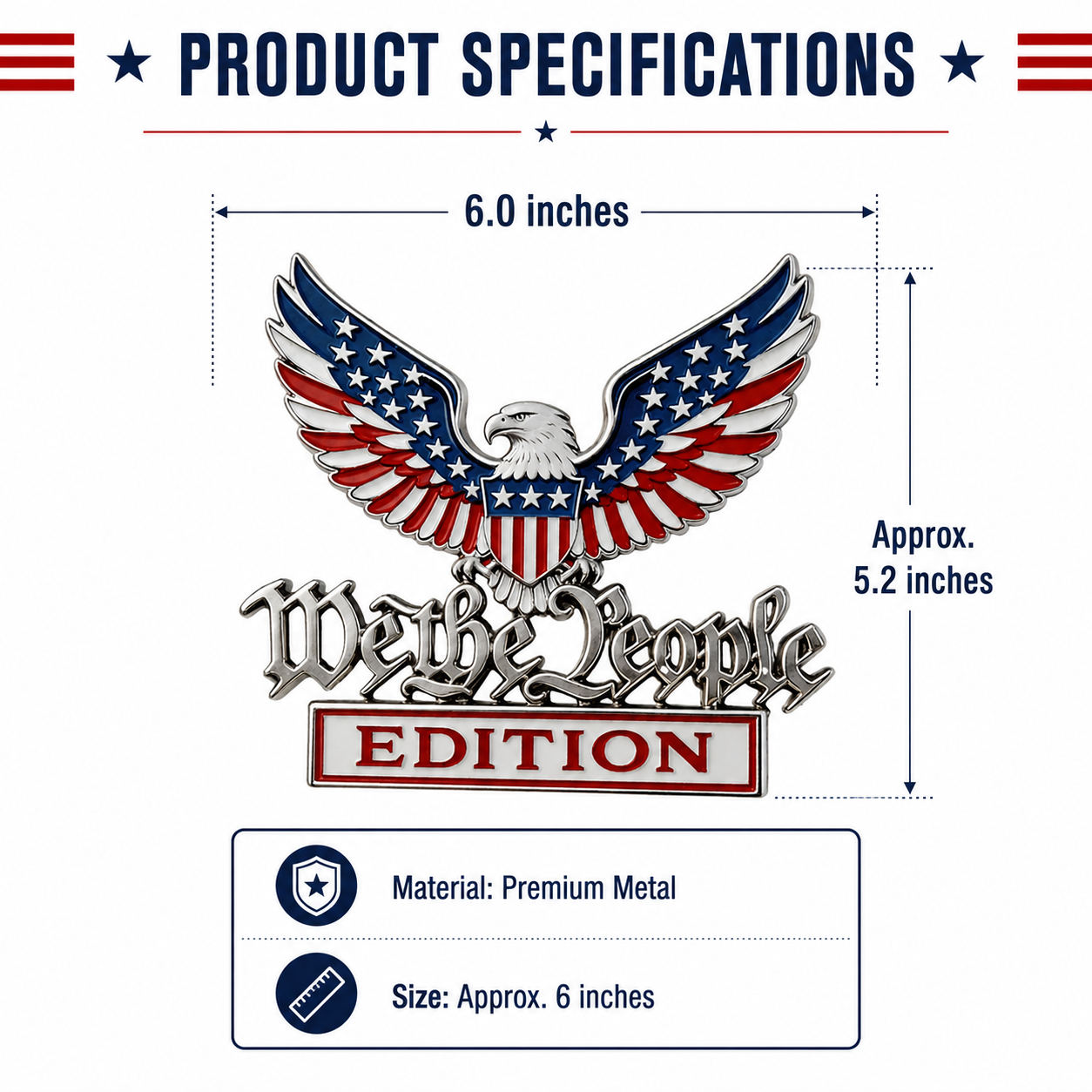 🎉250th Anniversary 49% OFF - We The People Edition Premium Metal Car Emblem 🇺🇸