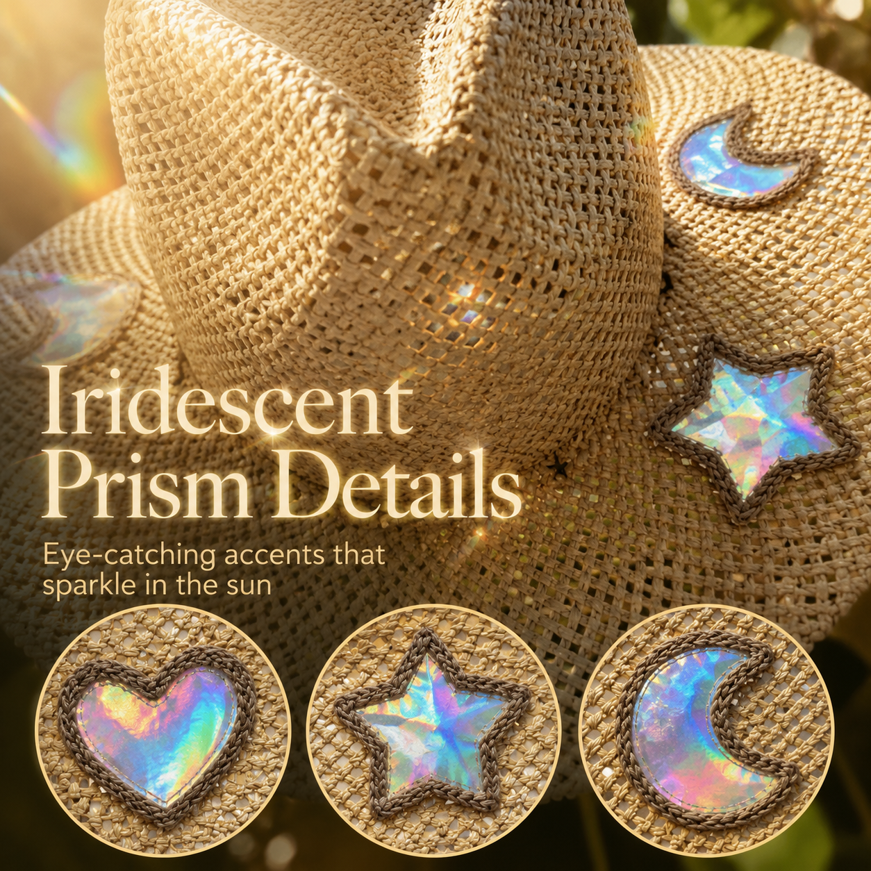 🏆Flash Sale⚡ 50K+ SOLD! Almost Gone-💥🔥Suncatcher Cowgirl Straw Prism Hat