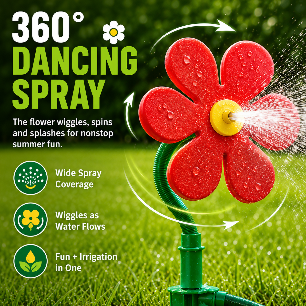 🔥Summer Hot Sale 60% OFF 🌸 Crazy Dancing Flower Water Sprinklers