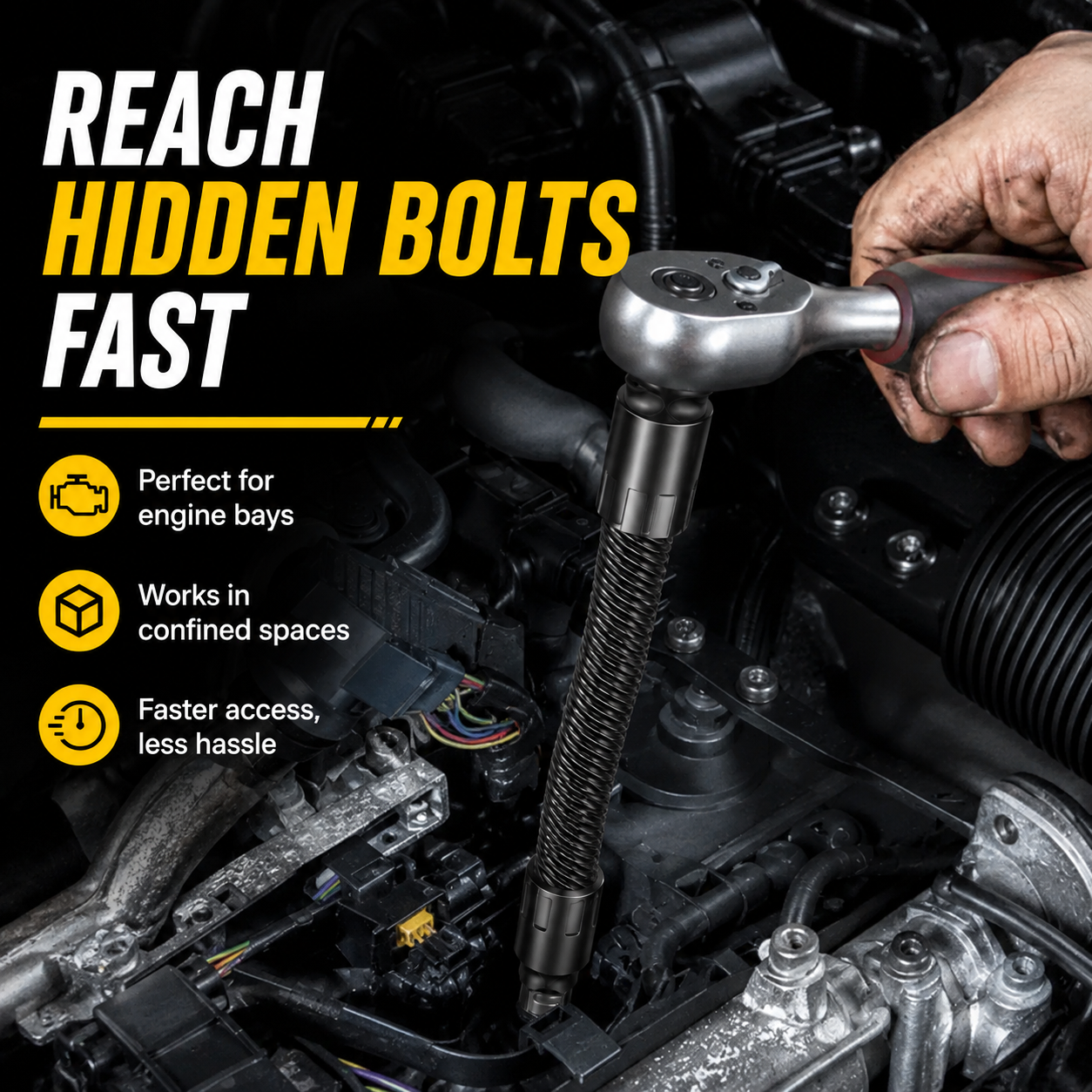 🛠️ 1/2 Flexible Shaft Extension Extender Torque Socket