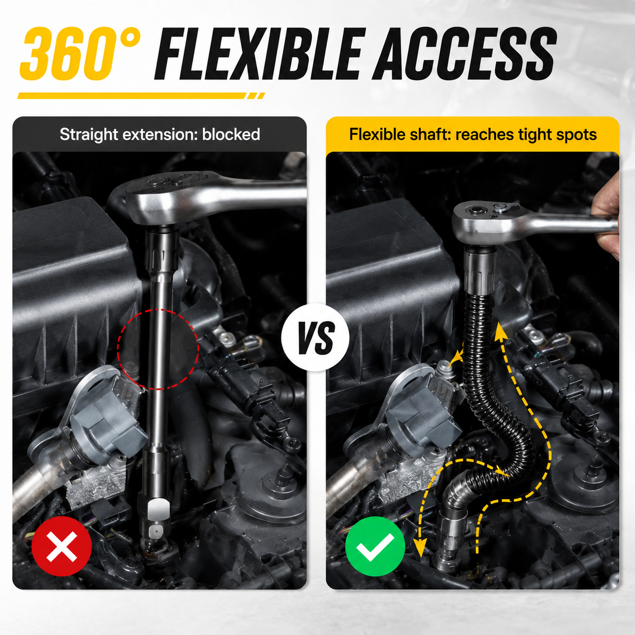 🛠️ 1/2 Flexible Shaft Extension Extender Torque Socket