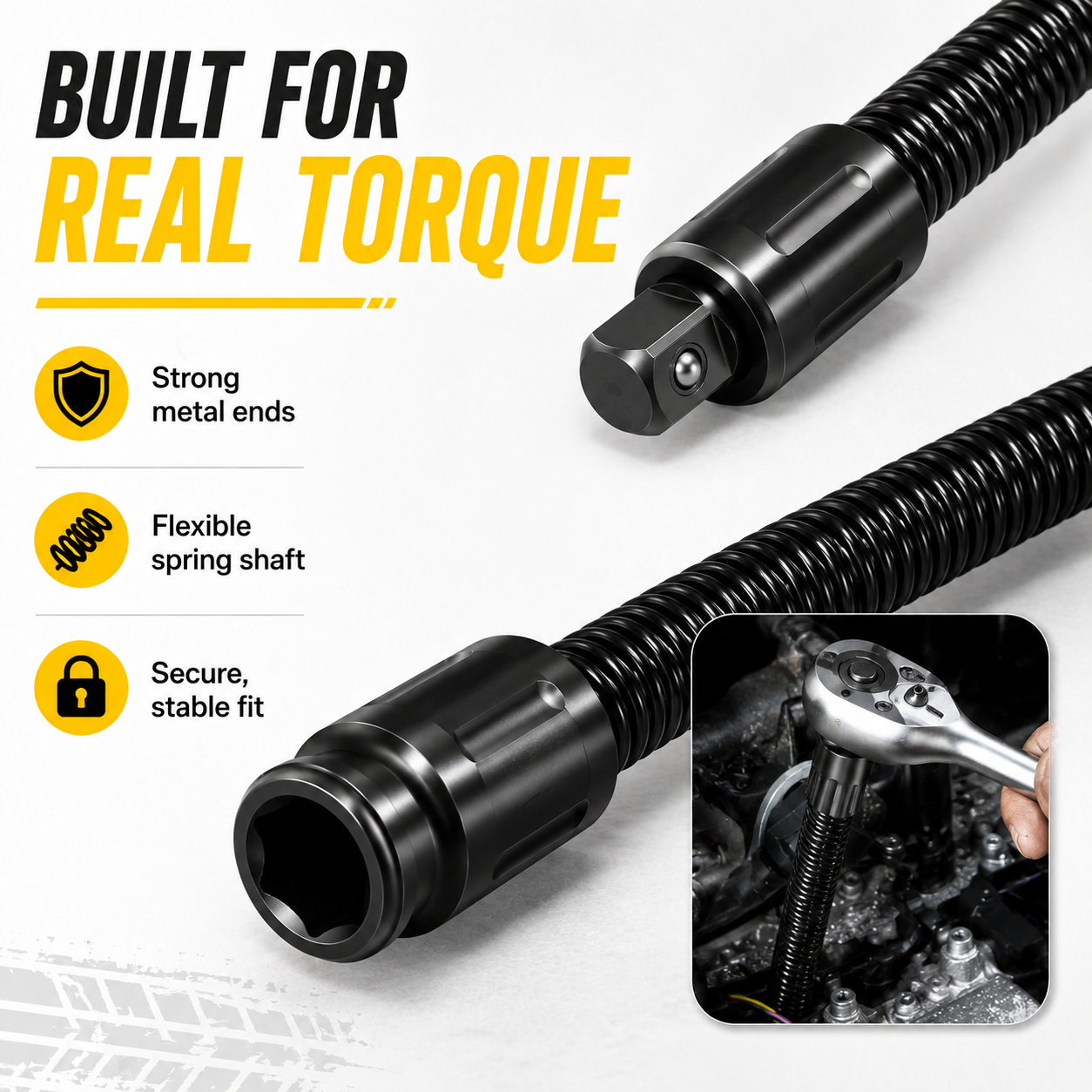 🛠️ 1/2 Flexible Shaft Extension Extender Torque Socket