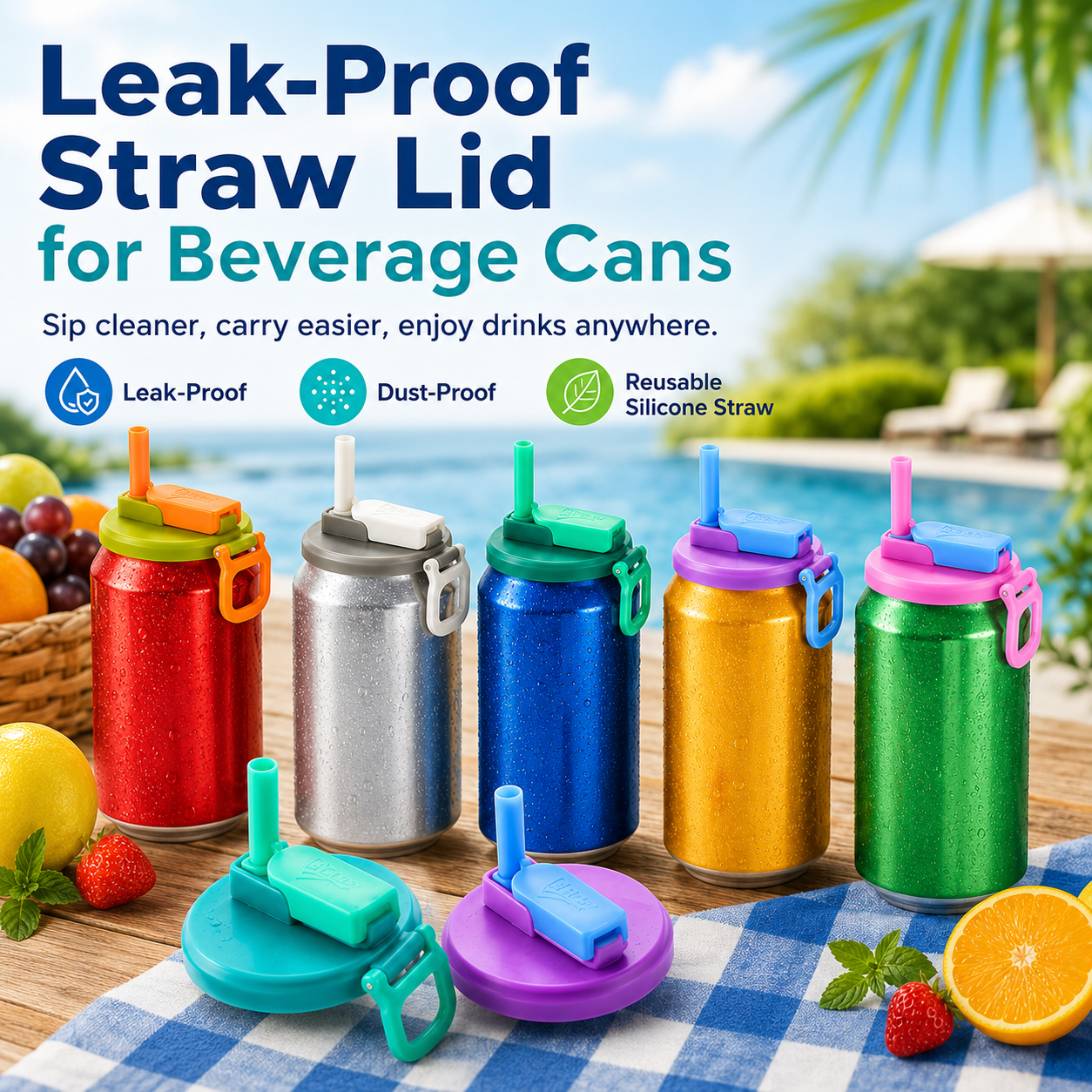 🔥Summer Hot Sale 49% OFF💞Straw Soda Can Lid (BUY 3 GET 2 FREE)