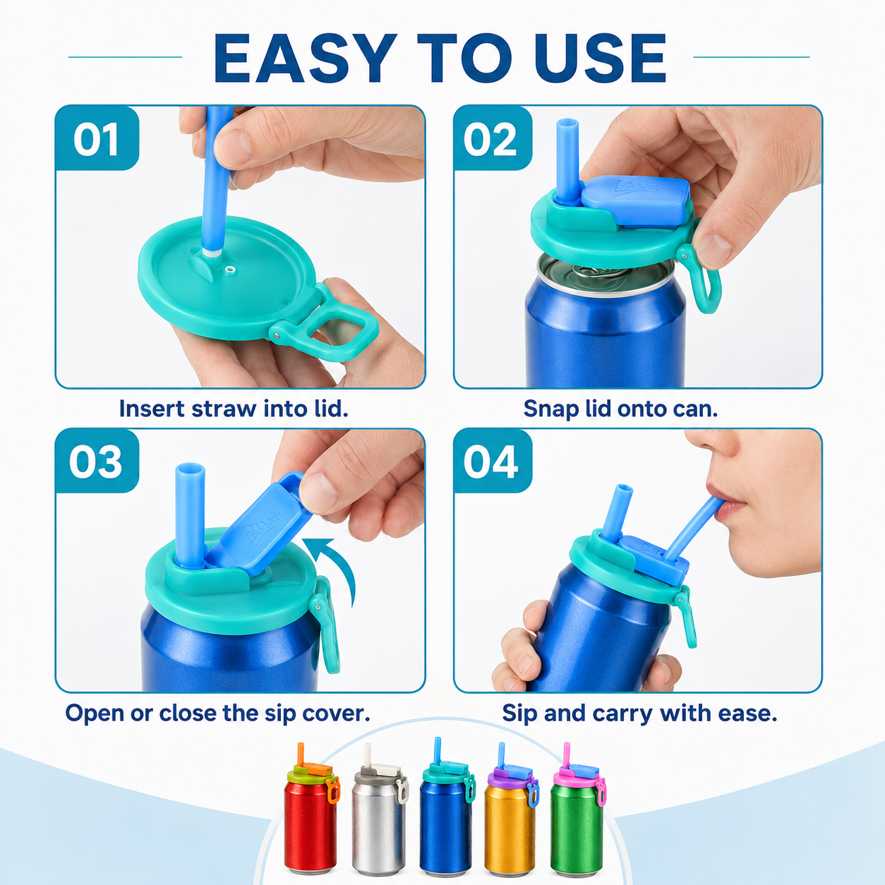 🔥Summer Hot Sale 49% OFF💞Straw Soda Can Lid (BUY 3 GET 2 FREE)