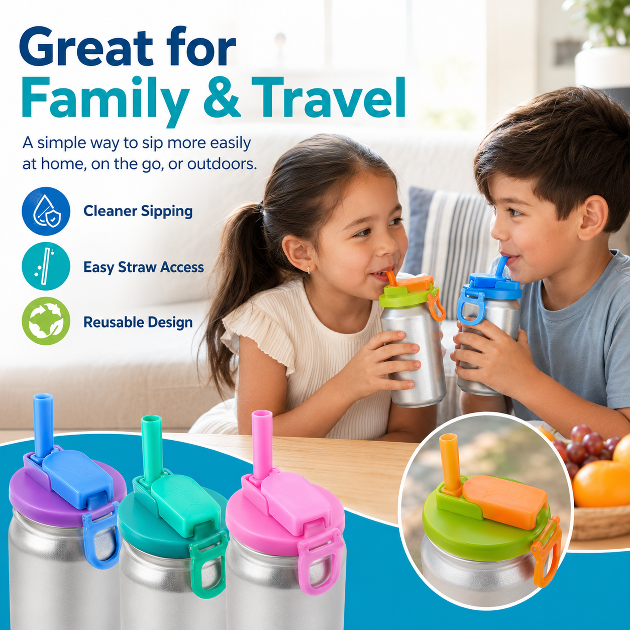🔥Summer Hot Sale 49% OFF💞Straw Soda Can Lid (BUY 3 GET 2 FREE)