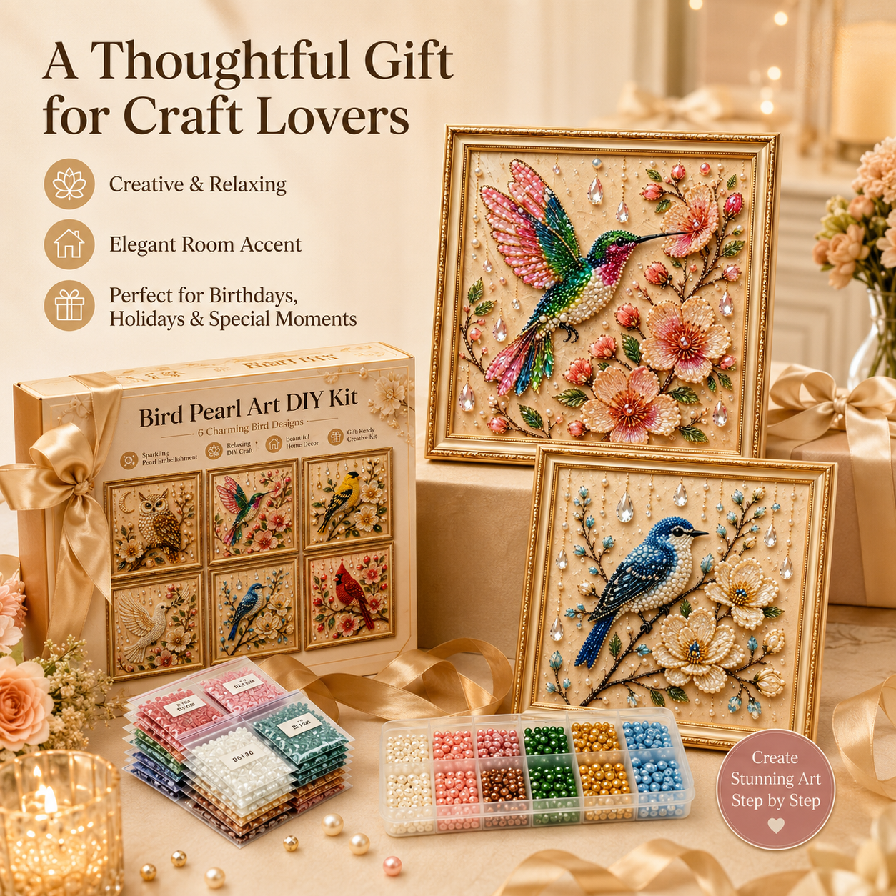  🌸 Luxury Bird Pearl Art DIY Kit