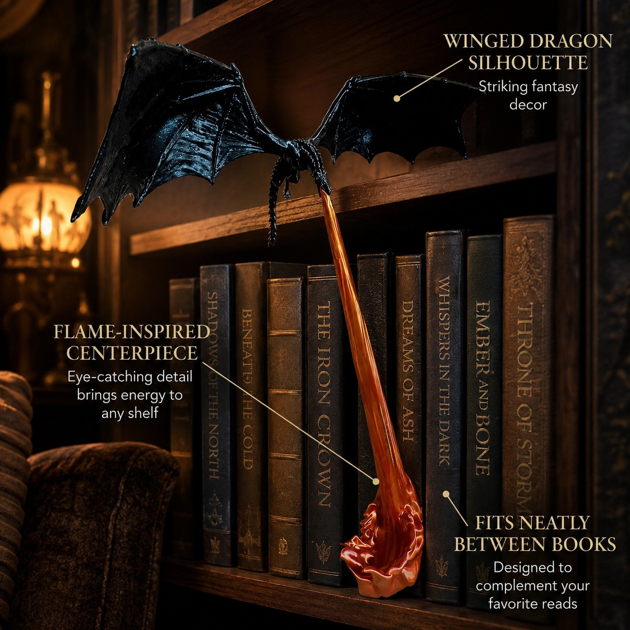 🔥Hot sale 49% OFF✨Dragon Flame Book Nook【Buy 2 Free Shipping】