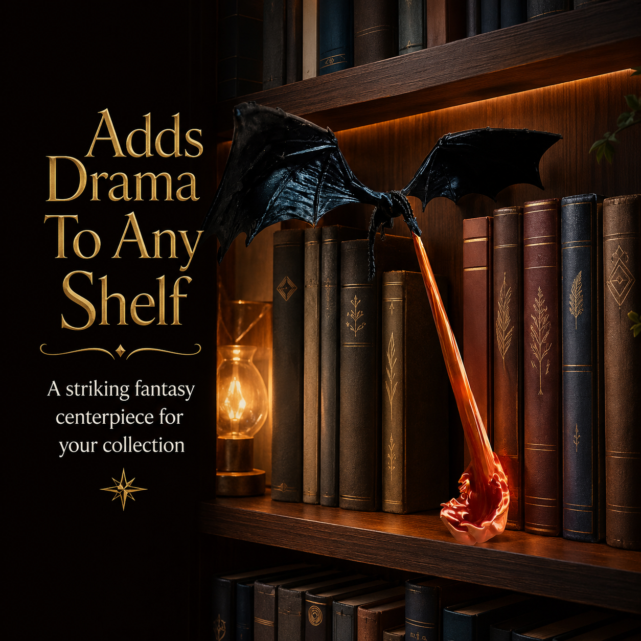 🔥Hot sale 49% OFF✨Dragon Flame Book Nook【Buy 2 Free Shipping】