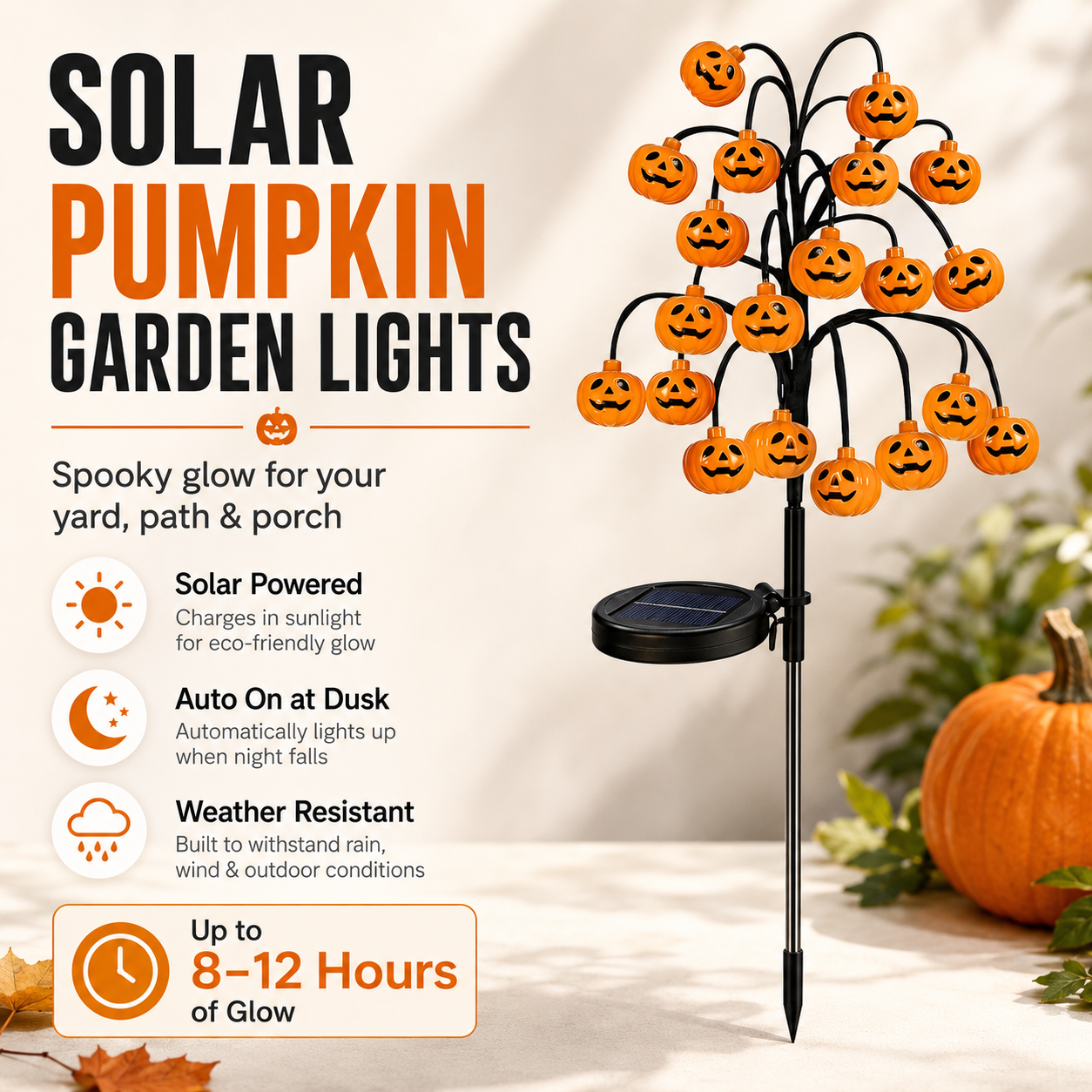 🎃 Solar Pumpkin Garden Lights – Halloween Pumpkin Tree Solar Stake Light