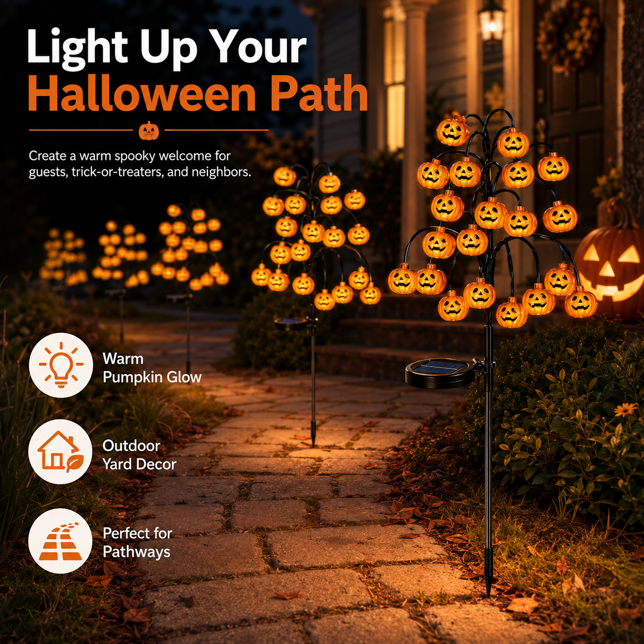 🎃 Solar Pumpkin Garden Lights – Halloween Pumpkin Tree Solar Stake Light