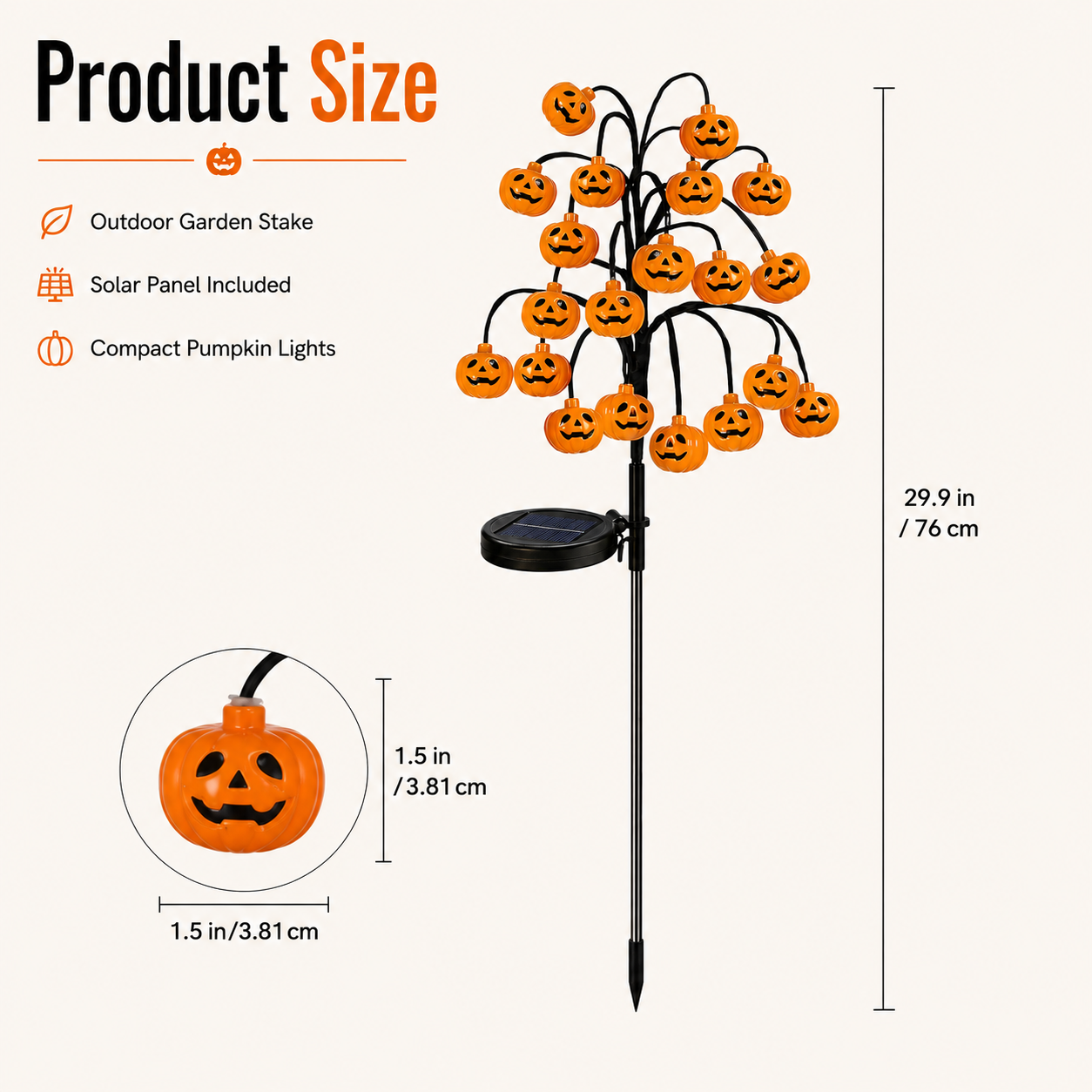 🎃 Solar Pumpkin Garden Lights – Halloween Pumpkin Tree Solar Stake Light