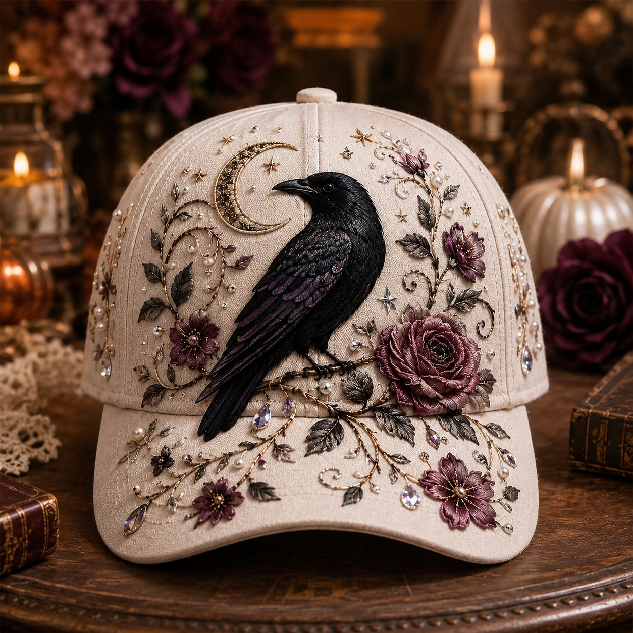 🧙‍♀️ Enchanted Halloween Embellished Embroidered Hat