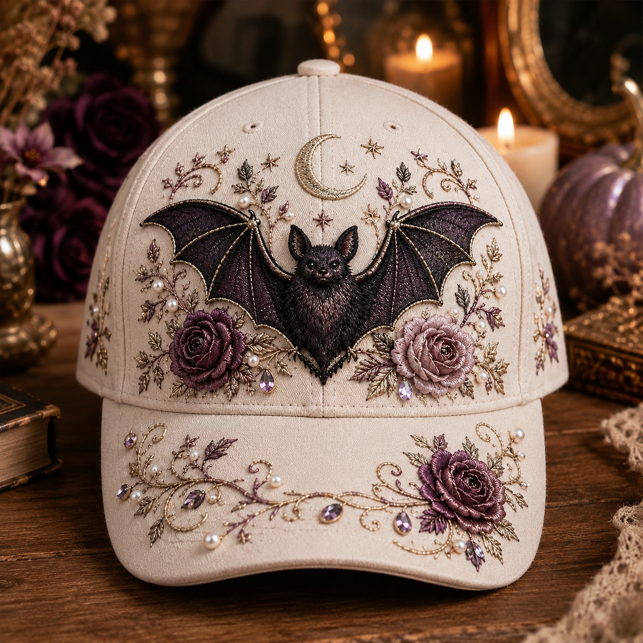 🧙‍♀️ Enchanted Halloween Embellished Embroidered Hat