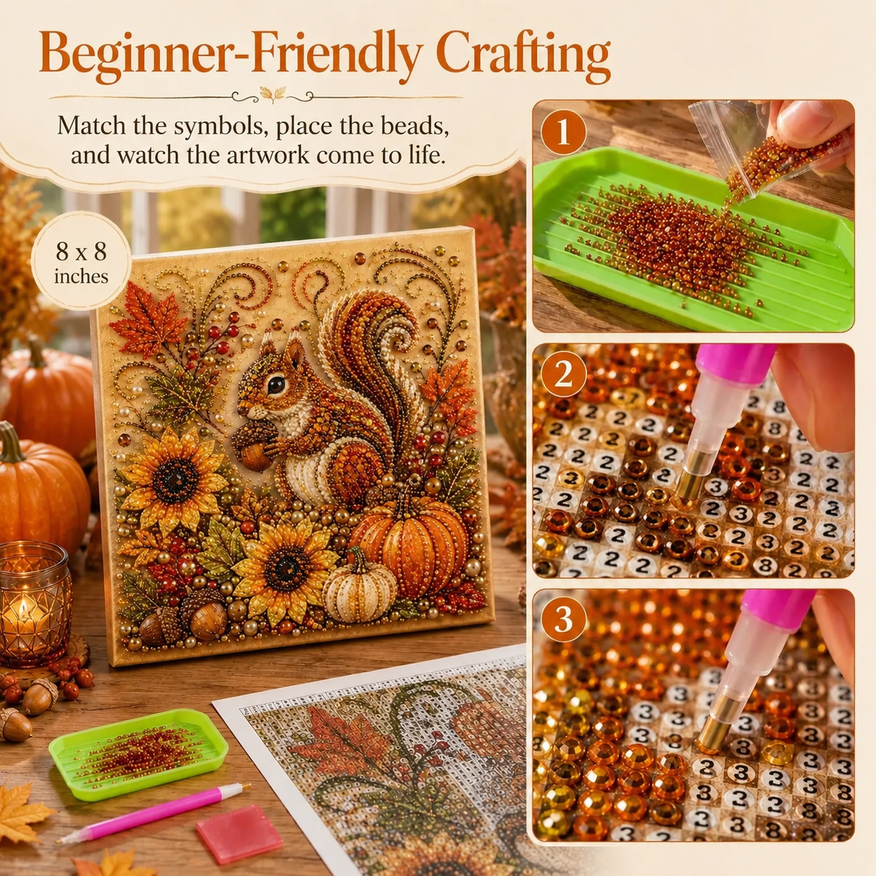 🔥 Last Day 49% OFF - 🍂💎 Autumn Pearl Painting Kit – Relaxing DIY Craft to Create Sparkling Fall Artwork 🖌️