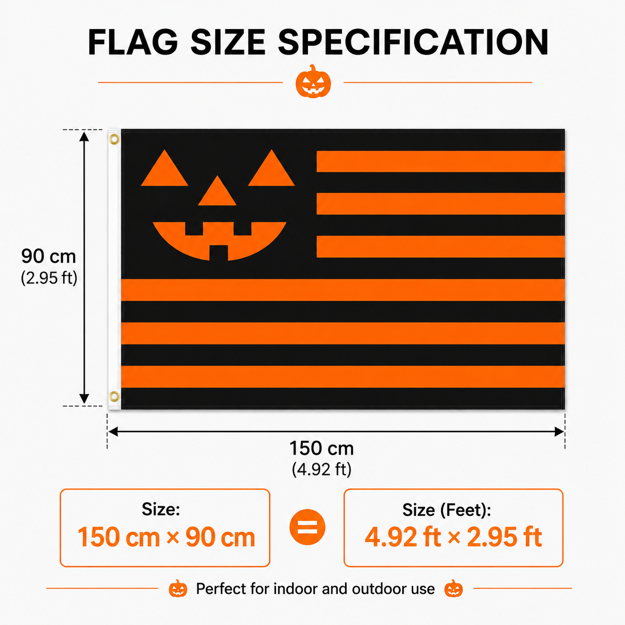 Halloween Pumpkin Flag – Black & Orange Jack-O’-Lantern Yard Banner for Porch, Wall & Party Decor 🎃