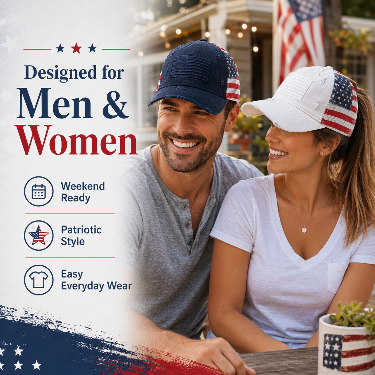 ❤️ American Flag Ponytail Embroidered Hat, 🔥Buy 2 FREE SHIPPING