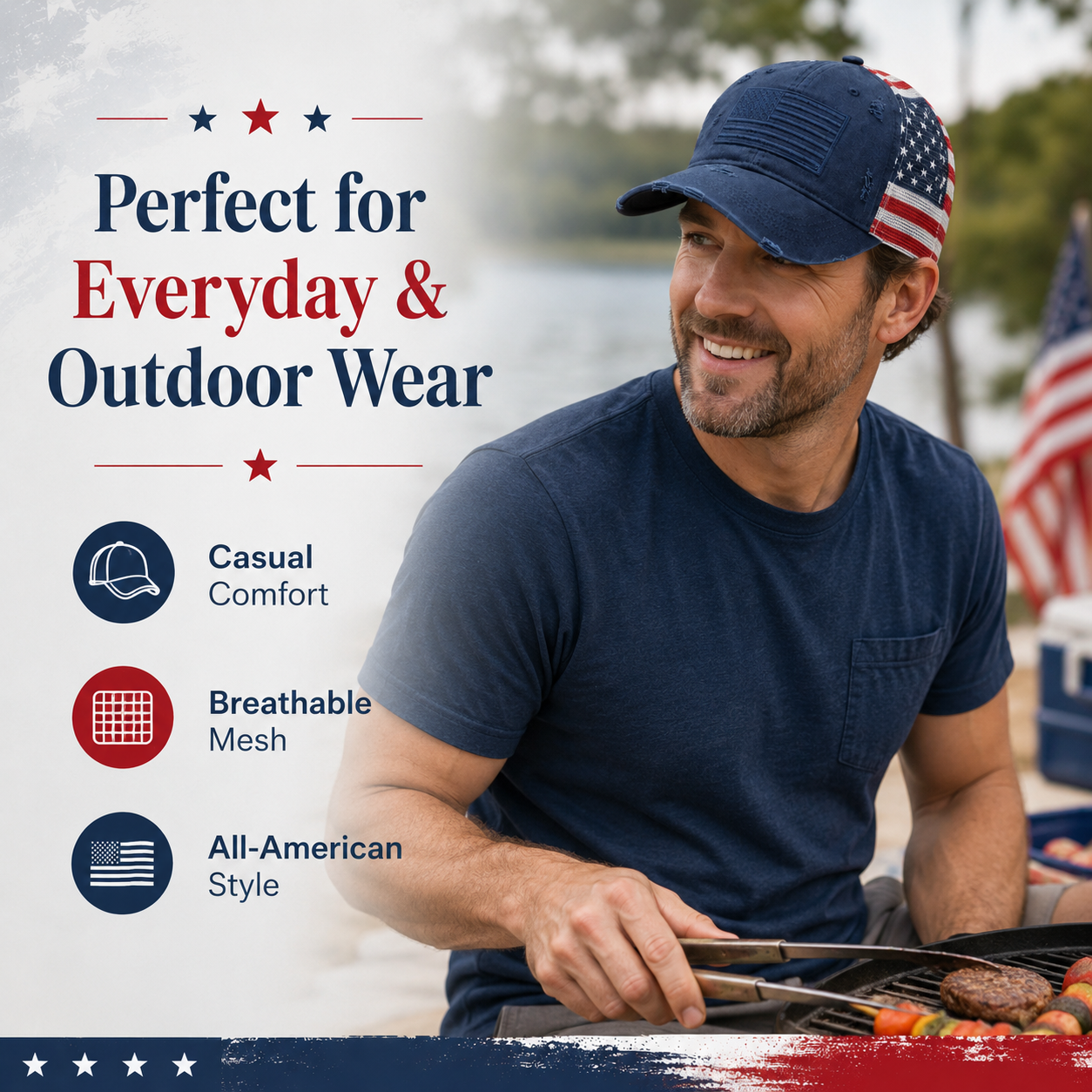 ❤️ American Flag Ponytail Embroidered Hat, 🔥Buy 2 FREE SHIPPING