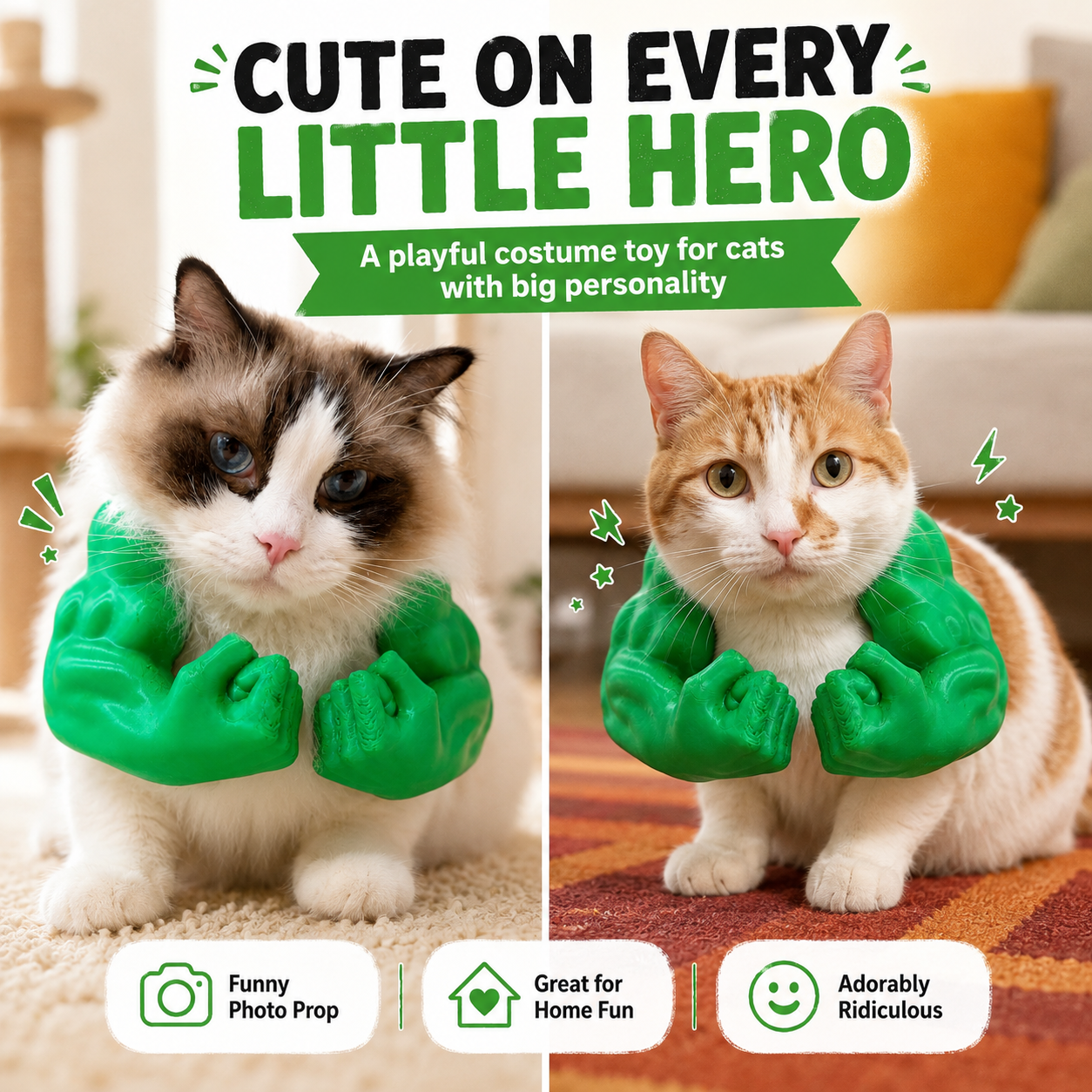 Funny Hulk-Inspired Pet Muscle Arms Costume Toy 🐾💪