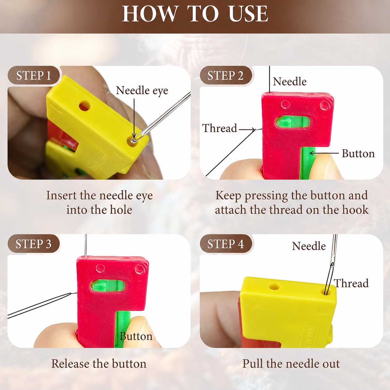 🧵 2-in-1 Automatic Needle Threader