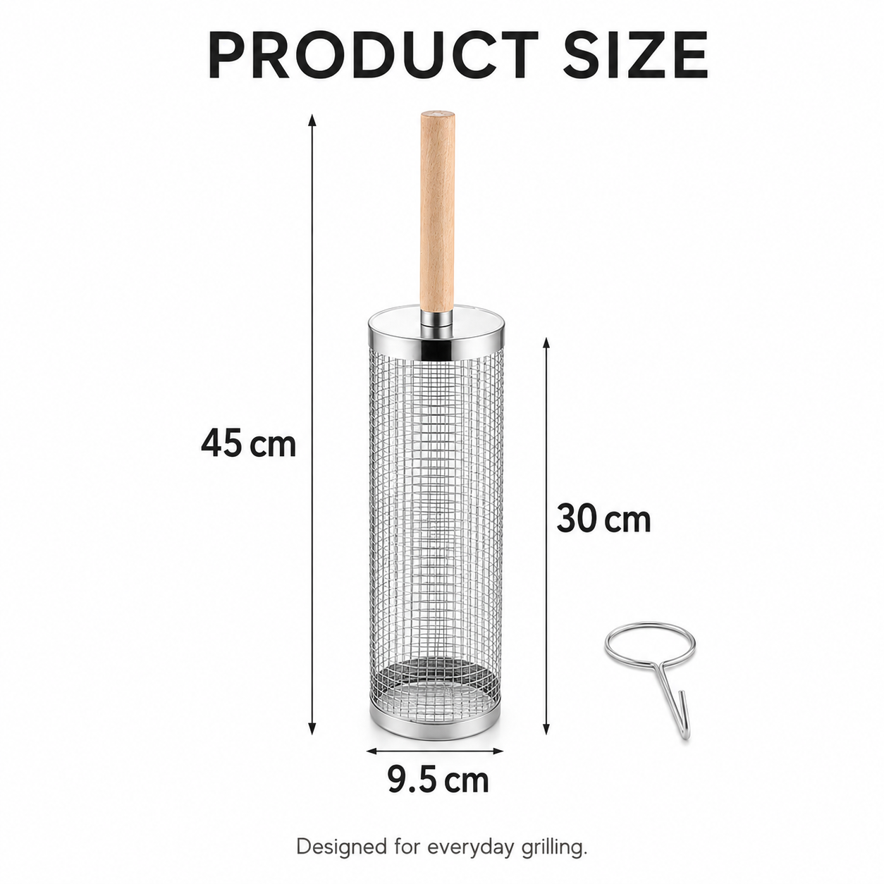 🔥Last Day 49% Off⛵- Stainless Steel BBQ Rolling Cage -Buy 2 Free Shipping