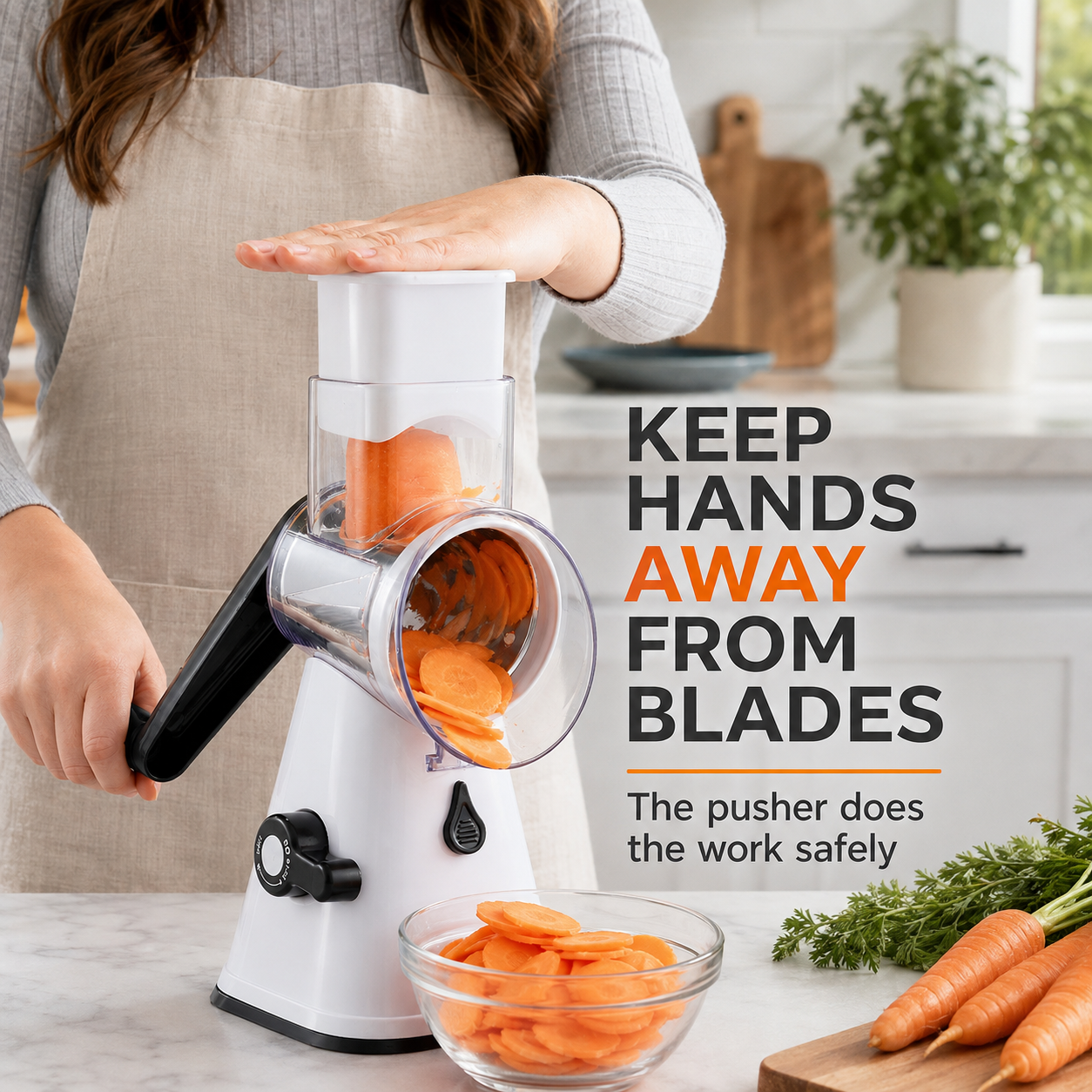 🥕 3-in-1 Manual Rotary Vegetable Slicer & Cheese Grater