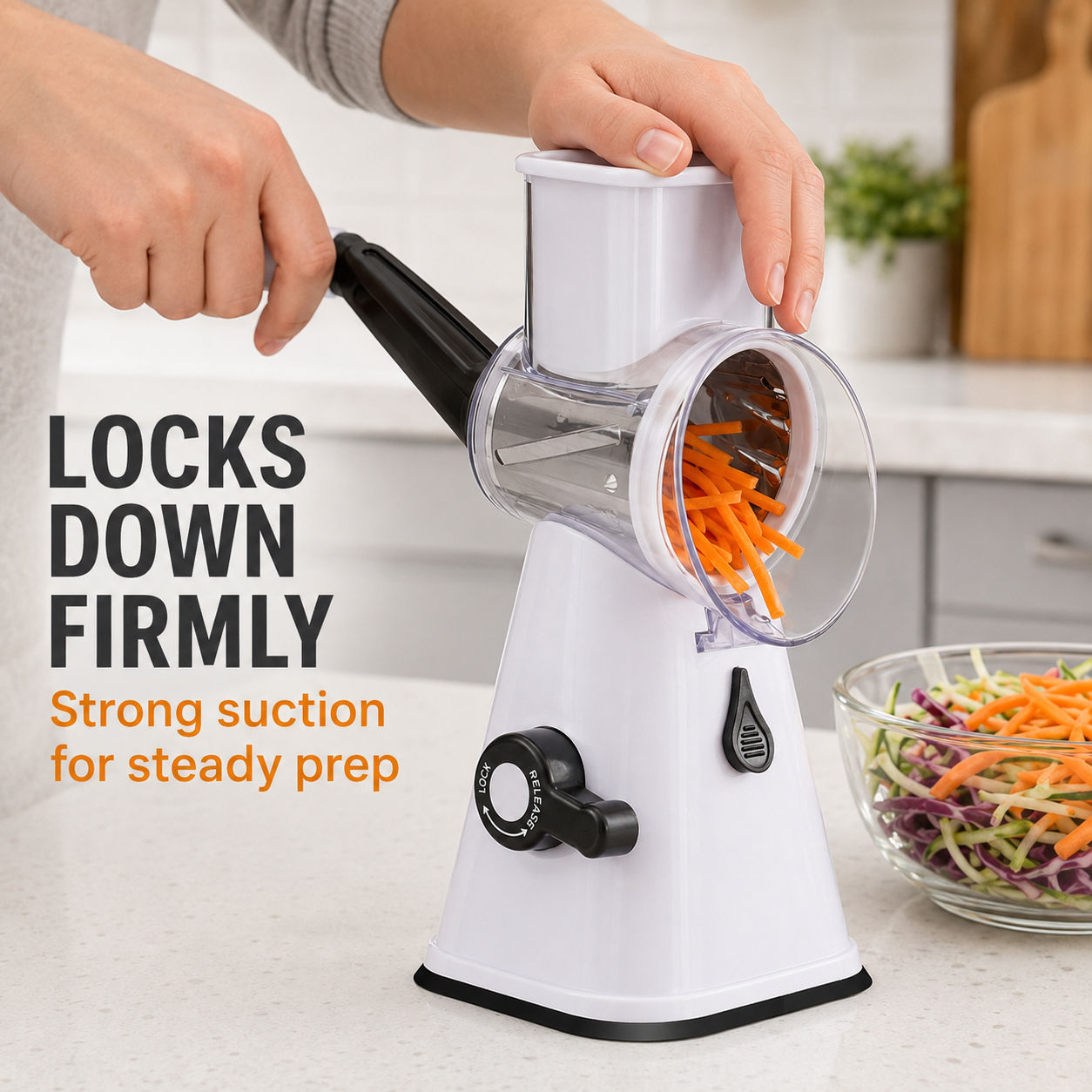 🥕 3-in-1 Manual Rotary Vegetable Slicer & Cheese Grater