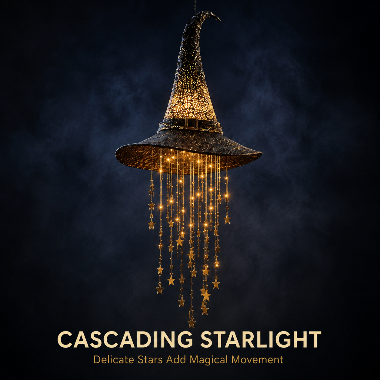 🧙 Enchanting Witch Hat Cascading Star Light