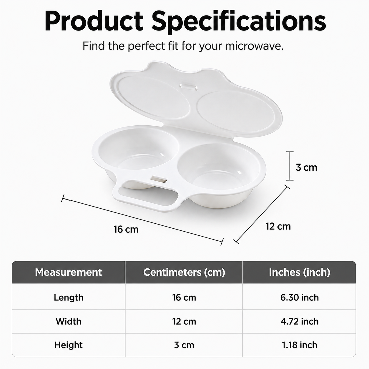 💞50K+ SOLD! 🥗 Microwave Egg Poacher🥳Dual‑cavity, non‑stick & easy clean. Healthier than frying – stock up & save! ✅