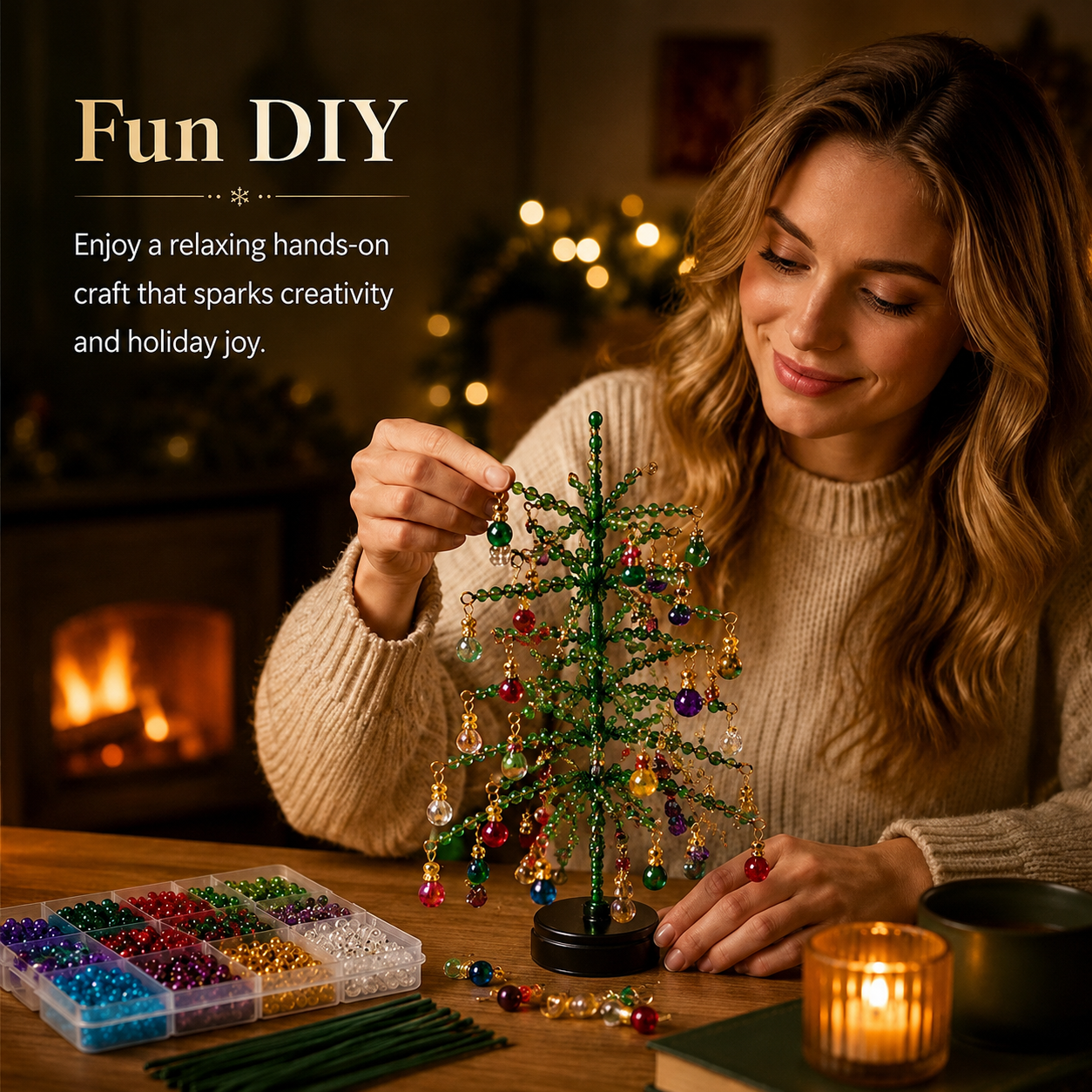 🎄✨ DIY Beaded Christmas Tree Kit