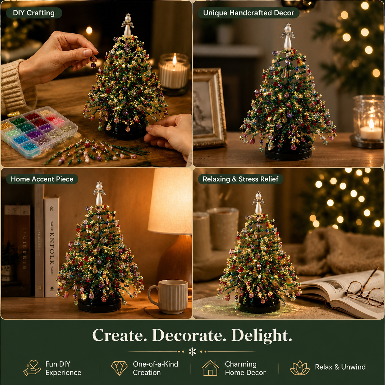 🎄✨ DIY Beaded Christmas Tree Kit