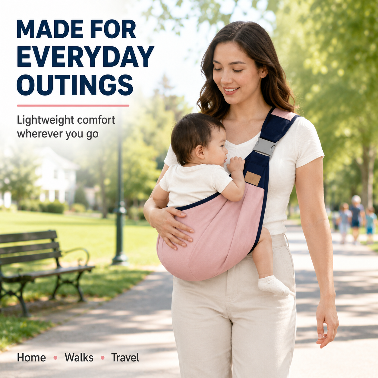 Lightweight Baby Sling Carrier – Breathable & Adjustable One-Shoulder Wrap 👶✨