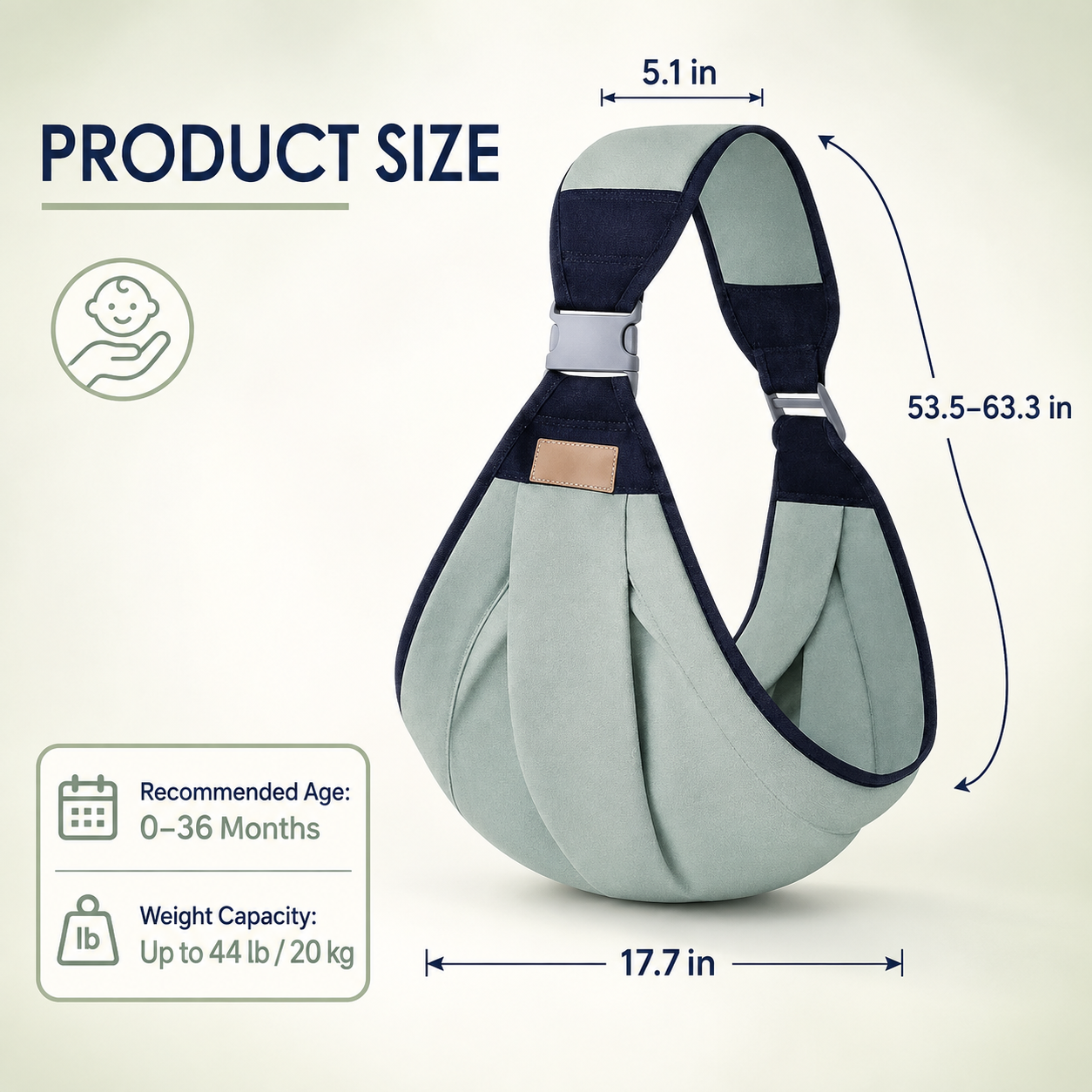Lightweight Baby Sling Carrier – Breathable & Adjustable One-Shoulder Wrap 👶✨