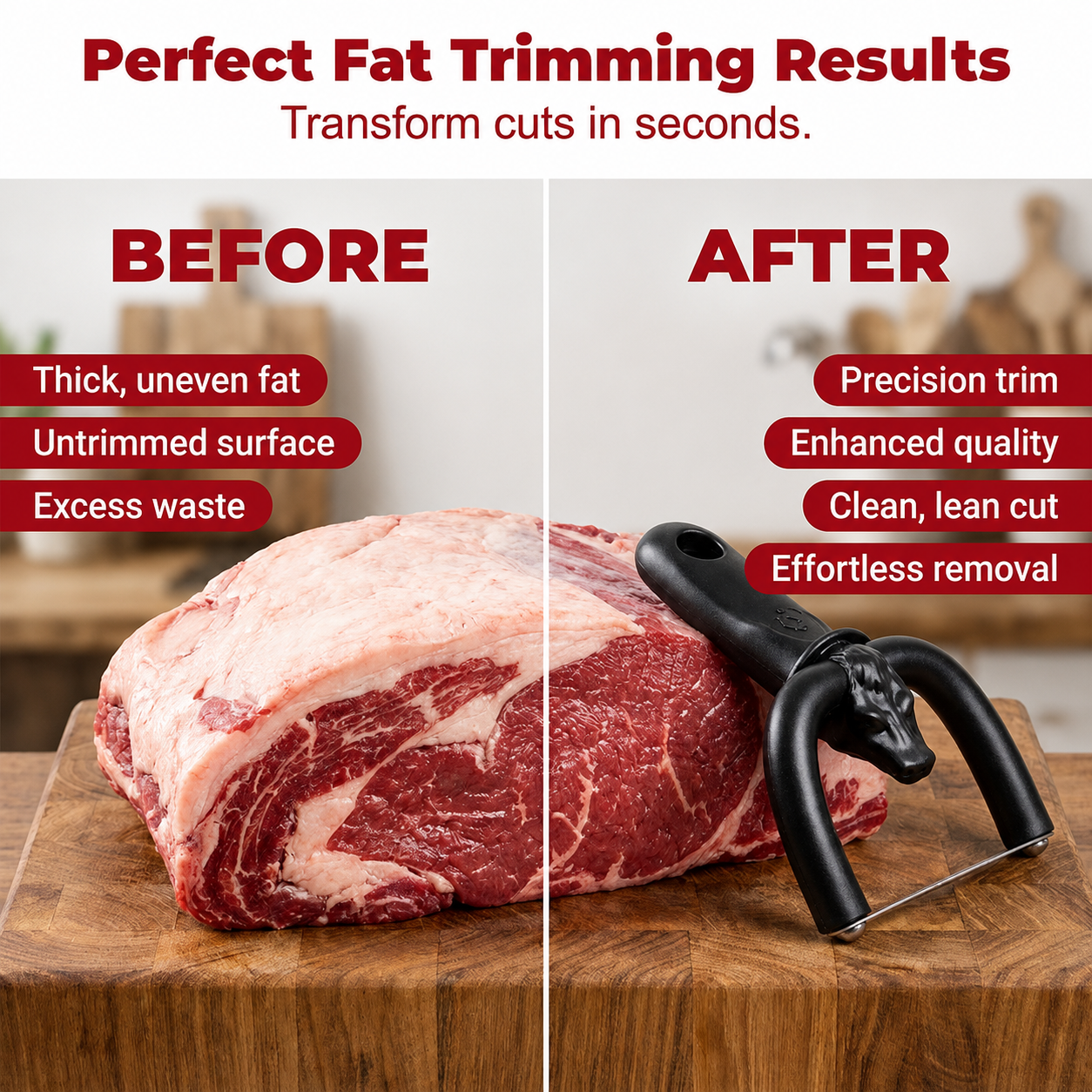 🥩 Handheld Fat Trimmer for Beef & Pork